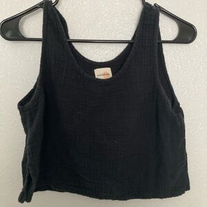 Black Textured Tank Top